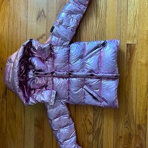 SAM MATALLIC PINK PUFFER JACKET